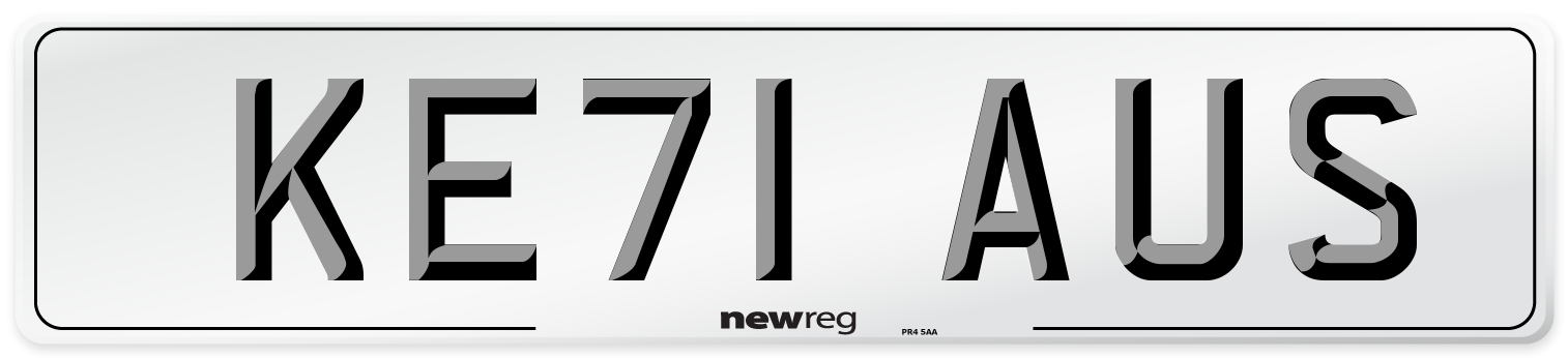 KE71 AUS Number Plate from New Reg